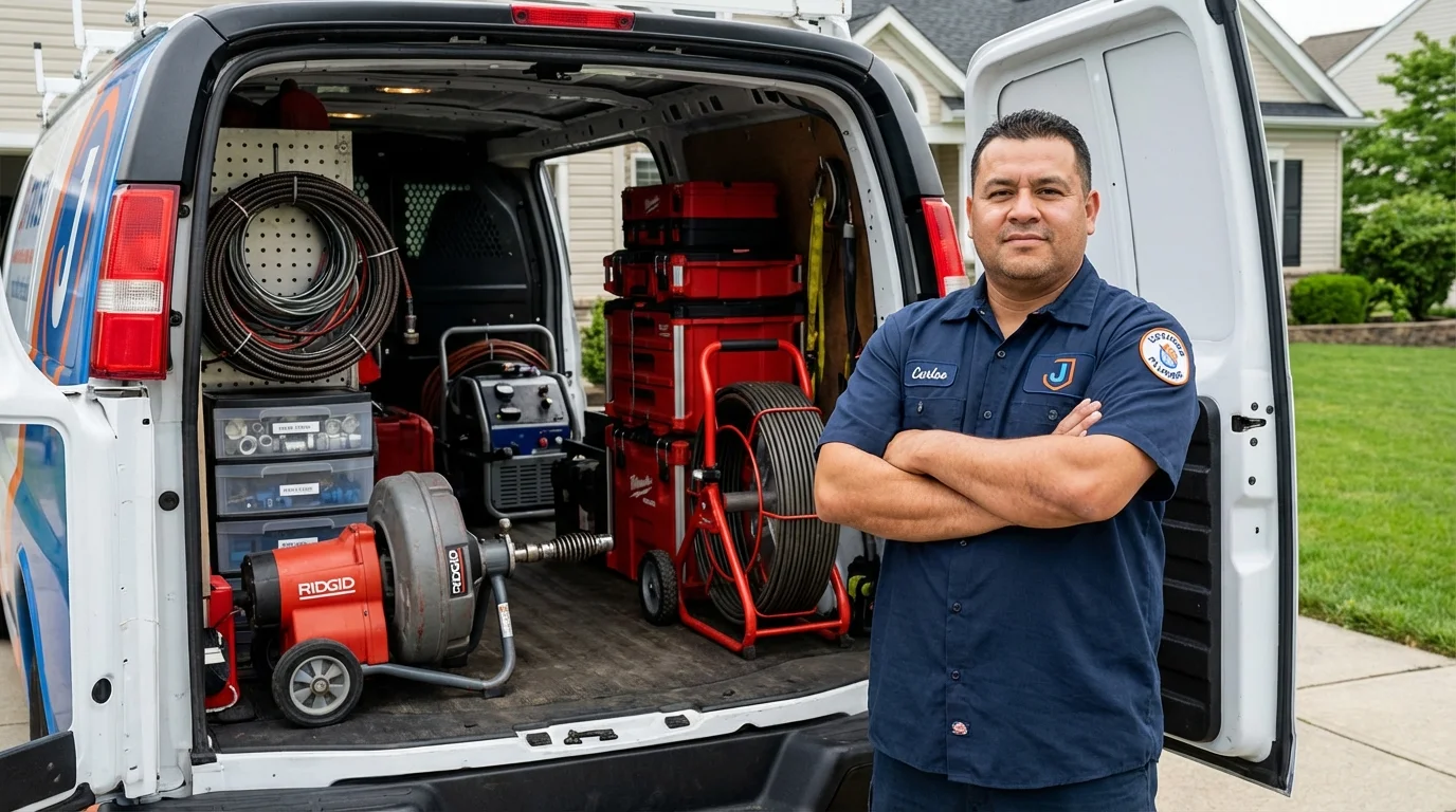 Professional drain cleaning equipment and Johns Plumbing LLC plumber in Long Prairie