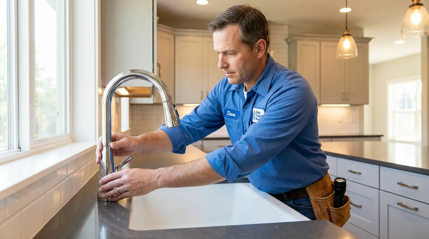 Kitchen faucet installation by Johns Plumbing LLC in Long Prairie