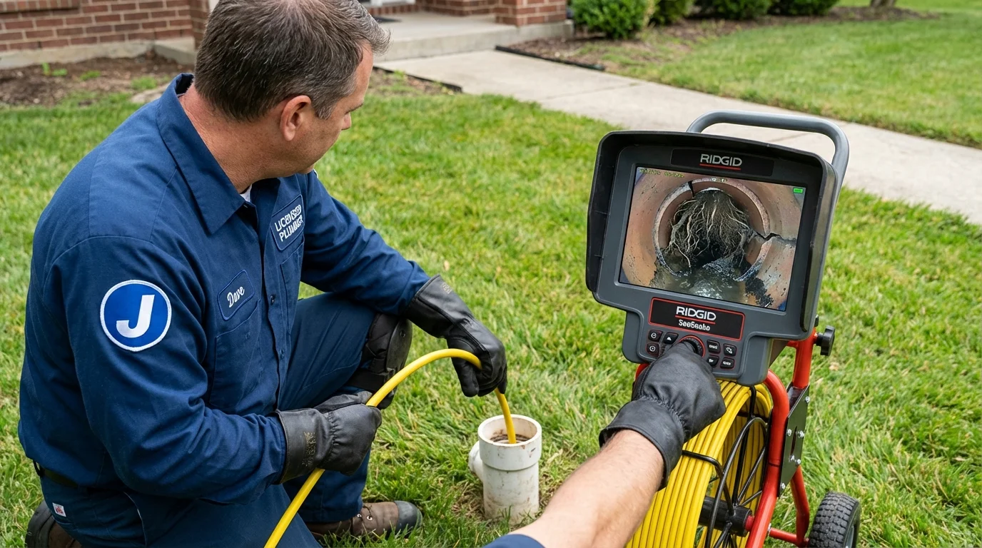 Sewer camera inspection being performed by Johns Plumbing LLC in Long Prairie