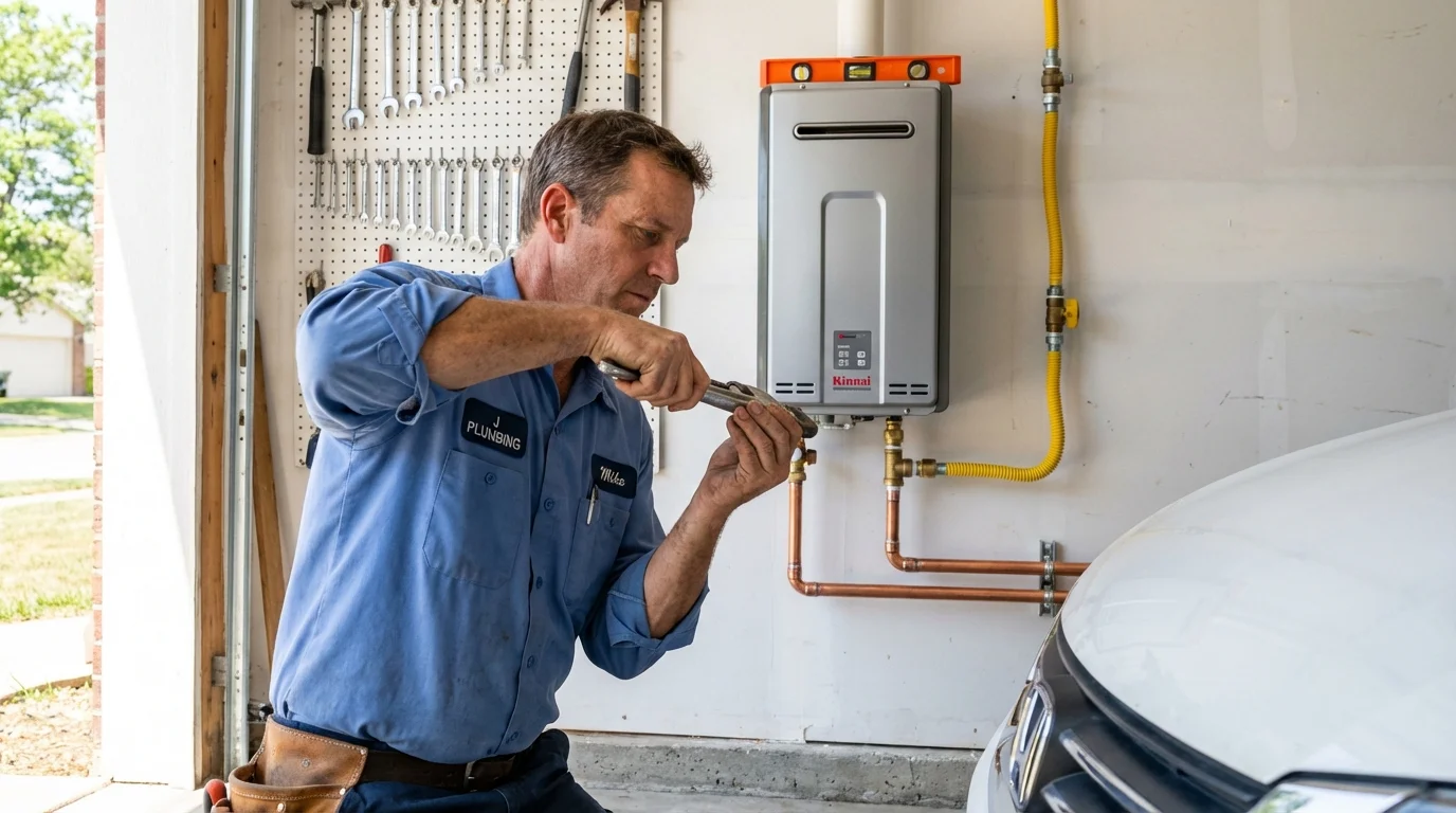 Tankless water heater installation by a Johns Plumbing LLC plumber in Long Prairie